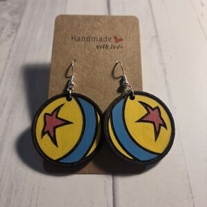 Handmade Toy Story Pixar Ball Earrings - Yellow and Blue